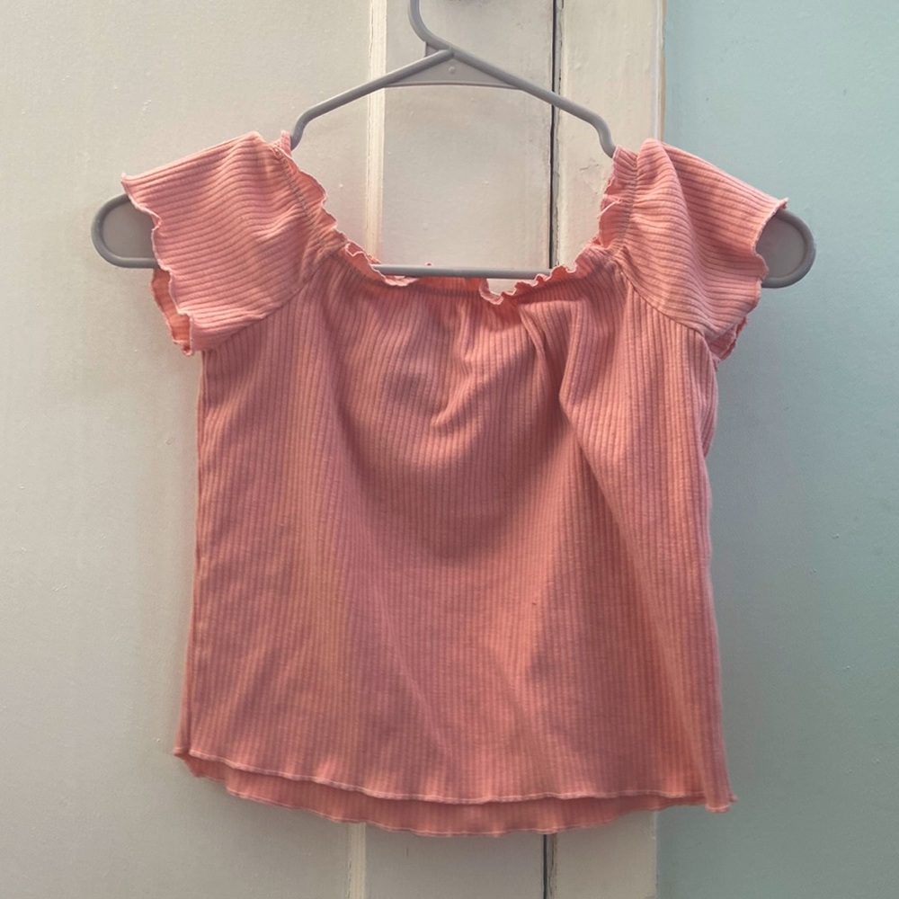 Pink crop top (size small )